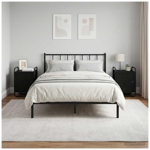 Armadio da Notte 2 pz Rovere Nero Legno ingegnerizzato - Foto 2
