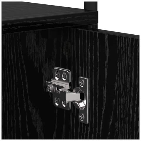 Armadio da Notte 2 pz Rovere Nero Legno ingegnerizzato - Foto 9