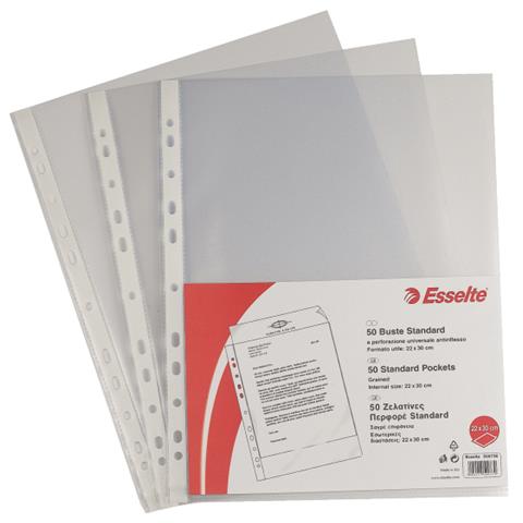 Tasca raccoglitore - A4 210 mm x 297 mm - Rettangolare - Polipropilene - 50 / Pacco - Trasparente - Foto 1