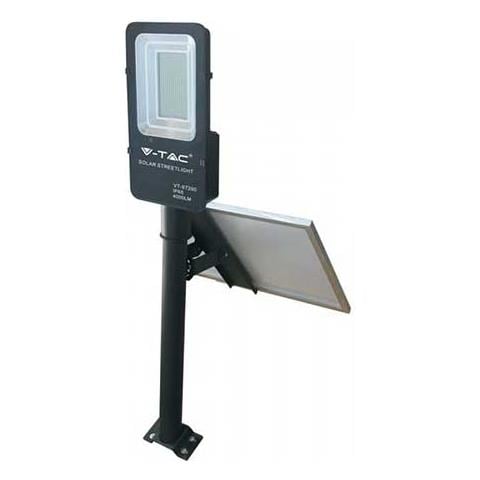 V-tac Vt-st200 Armatura Stradale Led 50w Autoalimentato Nero Con Pannello Solare E Telecomando 4000k Ip65 - Sku 5502 - Foto 1