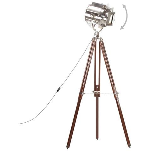 Lampada da Terra a Treppiede Legno Massello di Mango 180 cm - Foto 2