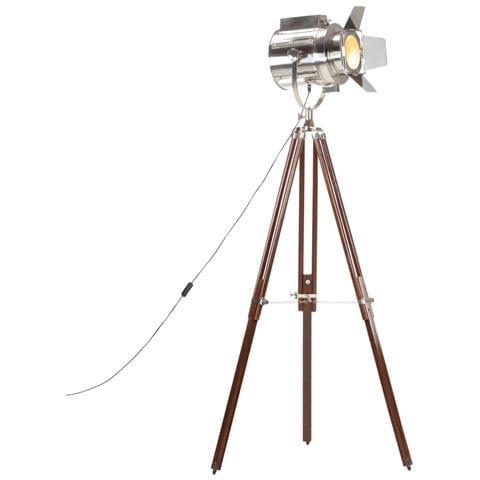 Lampada da Terra a Treppiede Legno Massello di Mango 180 cm - Foto 1