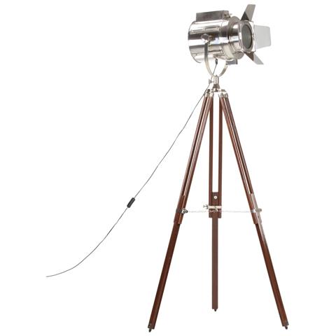 Lampada da Terra a Treppiede Legno Massello di Mango 180 cm - Foto 10