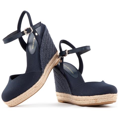 TOMMY HILFIGER - Sandali Donna Blu Chiusi Con Plateau In Juta - ePRICE