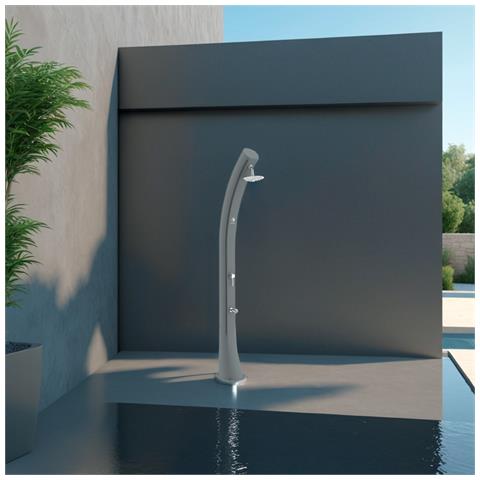 Sole Xxl Doccia Riscaldamento Solare In Polietilene Serbatoio 40 Lt Grigia - Foto 2