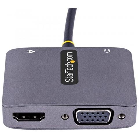 Adattatore USB-C a VGA /HDMI, Adattatore Multiporta USB Type-C a VGA /HDMI 4K 60Hz HDR con Uscita Audio da 3,5 mm; Compatibile Thunderbolt 3 e 4 - Convertitore USB-C per Monitor VGA e HDMI 1080p - Foto 2