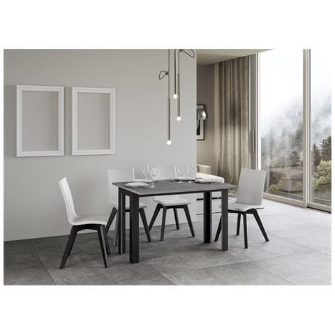 Tavolo Apribile 120x45/90 Cm Linea Double Telaio Antracite - Cemento - Foto 2