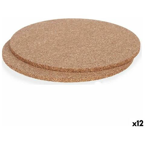 Set Sottopentola 18 X 0,5 X 18 Cm Naturale Sughero (12 Unità) - Foto 1