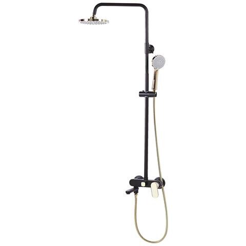 Set Doccia Con Miscelatore E Soffione A Pioggia Gurara Nero/oro - Foto 2