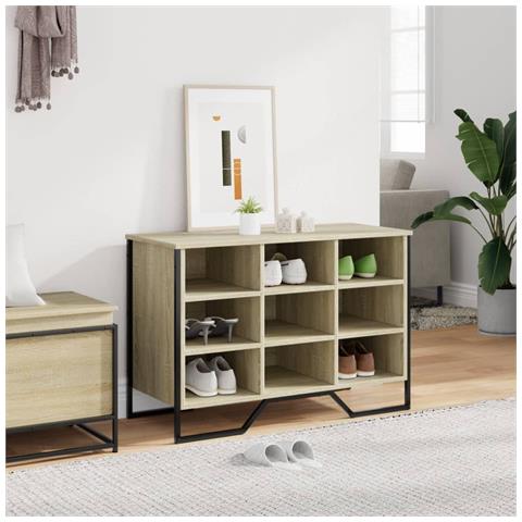 Scarpiera Rovere Sonoma 90x38x61,5 cm in Truciolato - Foto 3