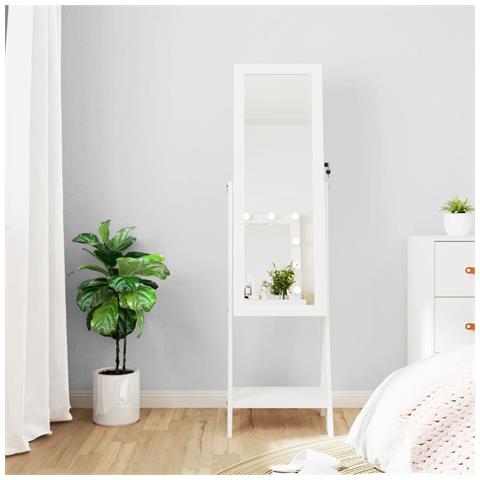 Armadietto Portagioie A Specchio Luci A Led Autoportante Bianco - Foto 8