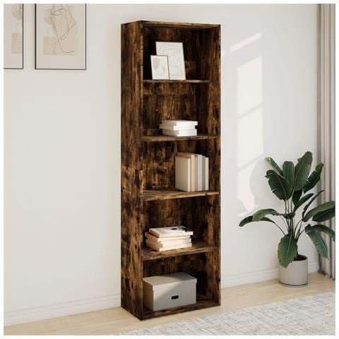 Libreria Rovere Fumo 60x30x189 Cm In Legno Multistrato - Foto 3