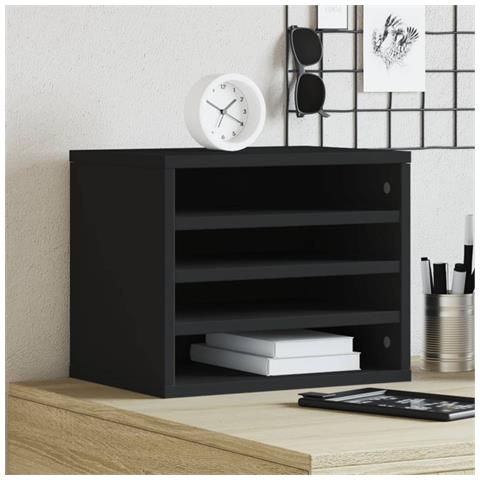 Organizer Per La Scrivania Nero 36x26x29,5 Cm In Multistrato - Foto 1