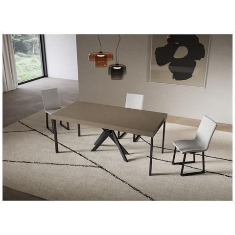 Consolle Allungabile 90x40/196 Cm Saki Premium Small Tortora Gambe Antracite - Foto 2