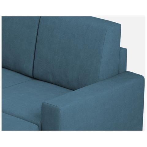 Divano Sakar 3 Posti (tre Sedute Da 60cm) + Pouf Misure Esterne L. 208 P. 155 Colore Avio - Foto 2