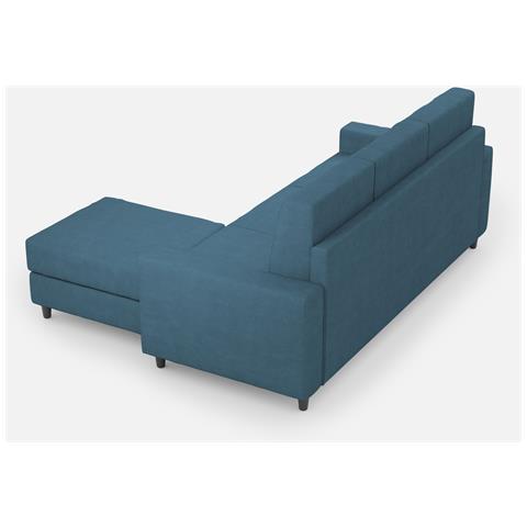 Divano Sakar 3 Posti (tre Sedute Da 60cm) + Pouf Misure Esterne L. 208 P. 155 Colore Avio - Foto 5