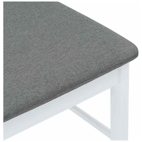 Sedie da Pranzo con Cuscini 2 pz Bianco Legno Massello di Hevea - Foto 10