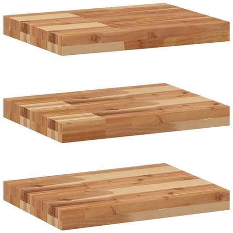Mensole Da Parete 3 Pz 40x30x4 Cm Legno Acacia Rifinito A Olio - Foto 2