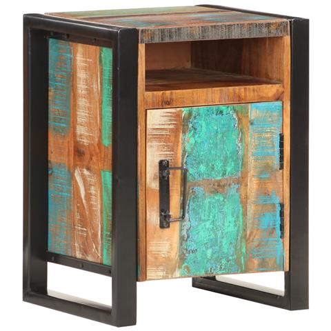 Comodino 40x35x55 Cm In Legno Massello Di Recupero - Foto 2