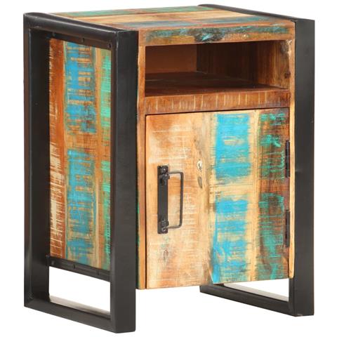 Comodino 40x35x55 Cm In Legno Massello Di Recupero - Foto 8