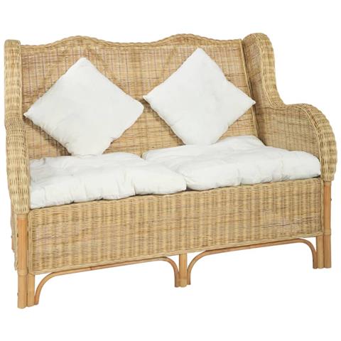 Lusso Casadino -  Divano A 2 Posti In Rattan Naturale E Lino - Foto 2