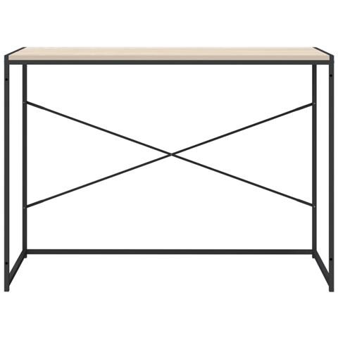 Scrivania Computer Nera E Rovere 110x60x70cm Legno Multistrato - Foto 2