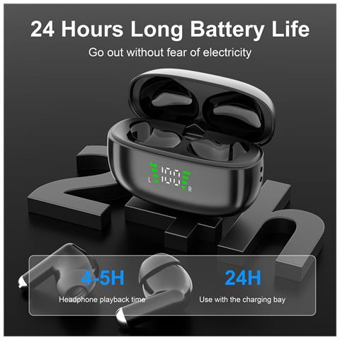 Auricolari Bluetooth Neri Sp9x: Cancellazione Del Rumore E Lunga Durata - Foto 2