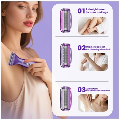 Regolabarba Da Donna 5 In 1: Rifinitura Precisa E Delicata Black - Foto 2