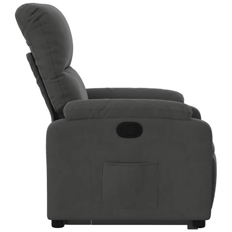 Poltrona Alzapersona Reclinabile Grigio Scuro Microfibra - Foto 9
