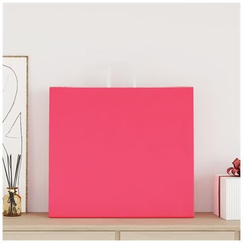 Sacchetti di Carta 250 pz con Manici Rosa 54x15x49 cm - Foto 2