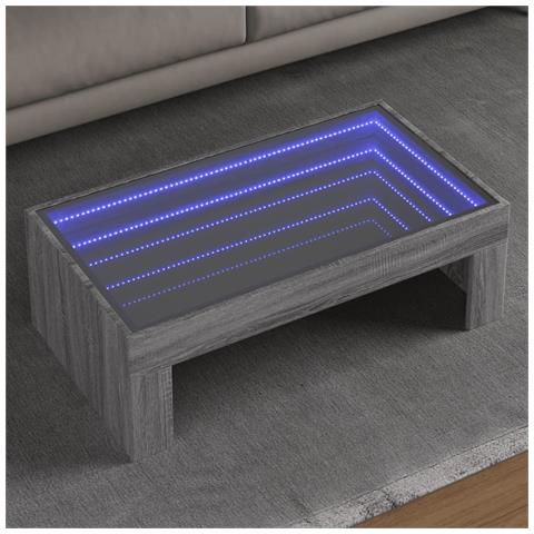 Tavolino da Salotto con LED Infinity Grigio Sonoma 90x50x30 cm - Foto 2