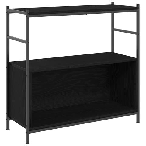 Mobile Libreria  Nero Rovere 80x30x78,5 cm Legno Ingegnerizzato - Foto 1