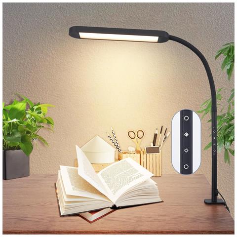 Lampada Da Tavolo A Led Dimmerabile Con Morsetto E Spina Da 11 W - Ideale Per Ufficio E Soggiorno - Foto 2
