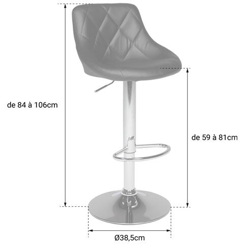 Sgabello Da Bar Bianco E Nero Jasper - Foto 5