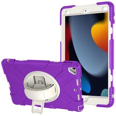 Custodia Per Ipad 9/8/7 10.2"" Antiscivolo Con Supporto Girevole Viola - Foto 4