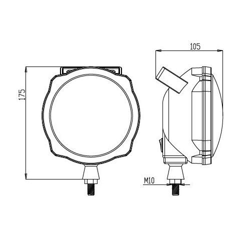 Faro Da Lavoro Alogeno Posteriore Rotondo Ø 153mm 55-70w Senza Lampadina - Foto 2