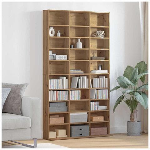 Mobile porta CD rovere artigianale 101 x 23 x 177.5 cm - Foto 2
