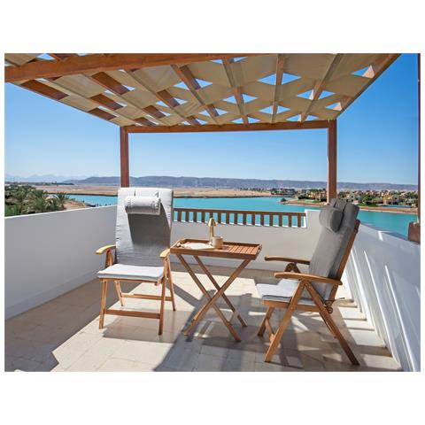 Set Bistrot Java Premiuim Legno D \'acacia Grigio Melange - Foto 1