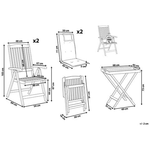 Set Bistrot Java Premiuim Legno D \'acacia Grigio Melange - Foto 8