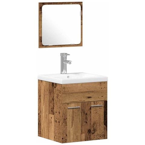 Set di Mobili da Bagno 3 pcs Legno vecchio 41 x 38.5 x 46 cm - Foto 1