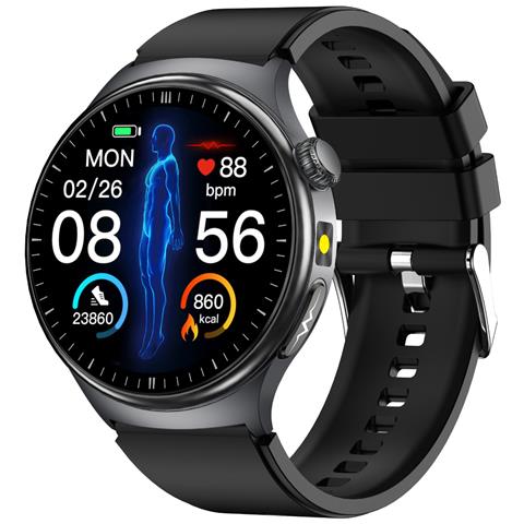 Smartwatch Con Display Amoled, Ecg, Monitoraggio Frequenza Cardiaca E Ossigeno Nel Sangue Black - Foto 1
