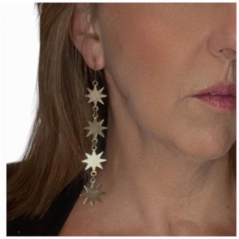 Orecchino Lungo A 4 Stelle In Oro - Foto 2