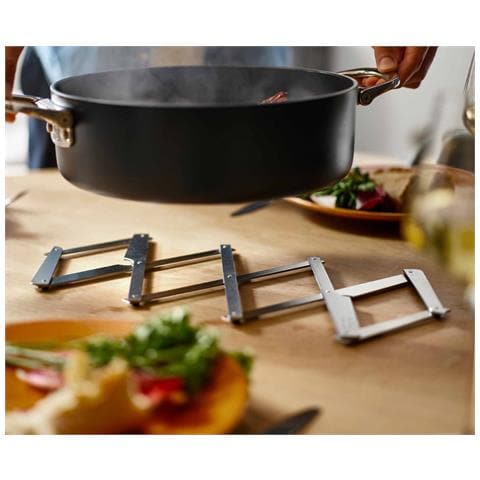 Sottopentola Estensibile Space In Acciaio Inox Per Uso In Cucina Protezione Da Calore E Graffi Pieghevole Colore Argento - Foto 2