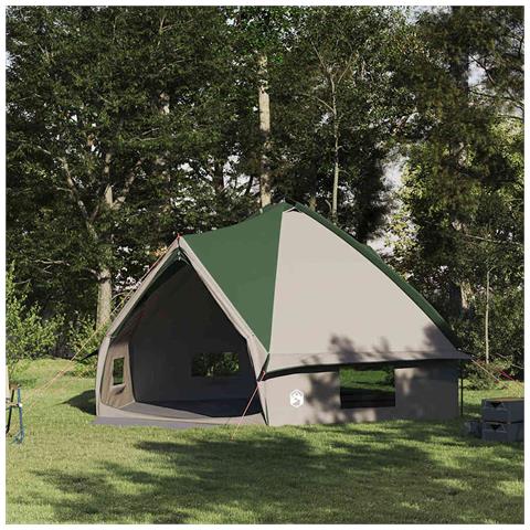 Tenda Teepee con tetto Verde e Bianco 490 x 410 x 210 cm - Foto 2