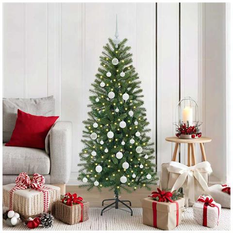 Albero di Natale artificiale con 150 LED Verde 150 cm PE e PVC - Foto 2