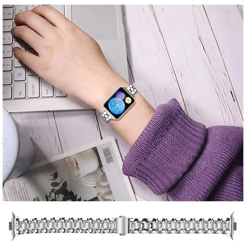 Cinturino In Acciaio Inossidabile Con Perle Compatibile Con Xiaomi 8 Pro / 9 Pro /redmi Watch 4/5 Silver - Foto 5