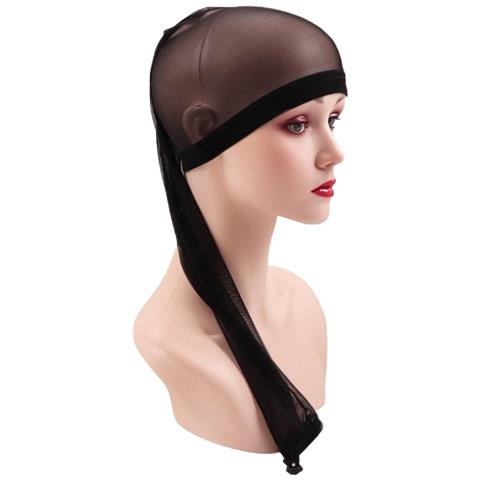 Cappuccio Parrucca A Rete Stile Manica - Cappello Tubolare Lungo Intrecciato All'uncinetto Regolabile - Foto 1