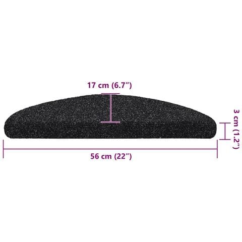 Tappetini per scale autoadesivi 30 pz 56x17x3 cm neri semicircolari - Foto 8