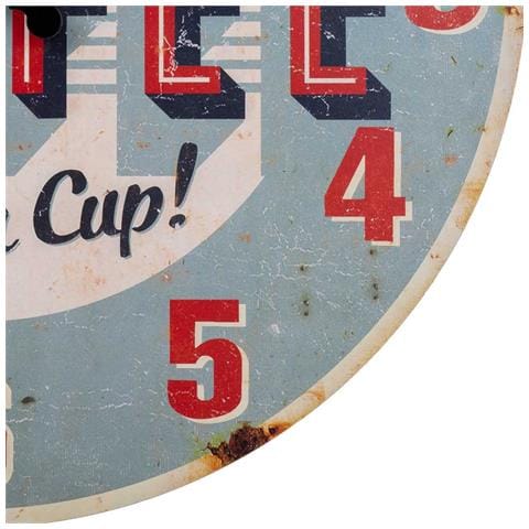 Orologio Da Parete In Legno Blu D34x2h - Foto 8