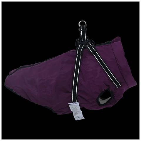 Cappotto per Cani con imbracatura Viola L48 Pile e Poliestere - Foto 9